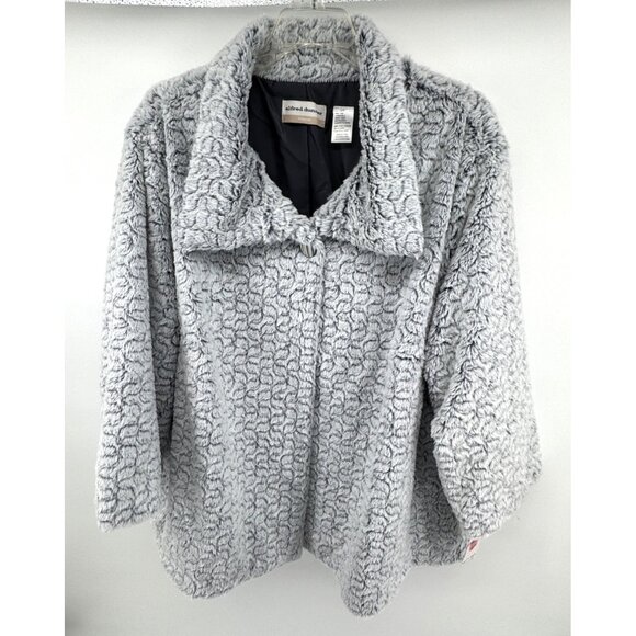Alfred Dunner Faux Fur Jacket Womens 22W Gray Oscar Night Soft Plush Cozy NWT - Picture 1 of 11